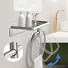 Stainless Steel Towel Ring Wall Mounted Brushed Towel Holder With Shelf Storage Organizer for Bathroom Kitchen Living Room