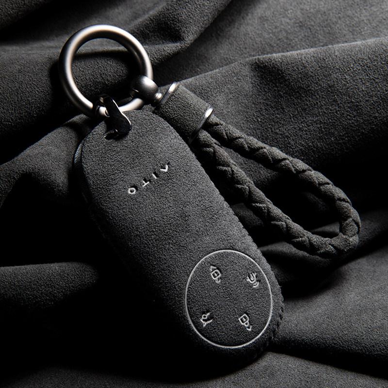 For Aito M8 M9 M7 Key Case High-grade Suede Cover Ultra/Max Version Shell Buckle Keychain Interior Decor Accessories