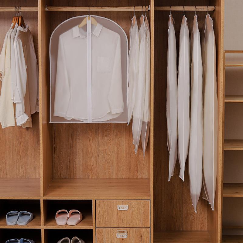 1 Piece PEVA Transparent Hanging Clothes Dust Cover Household Coat Suit Dust Cover Wardrobe Clothing Dust-proof Organizer Bag