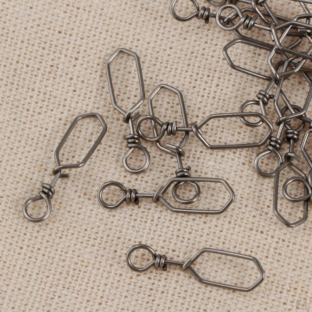 20 Pieces Fishing Reels Swivel Hook Snap Connector 2 # 4 6 8 10