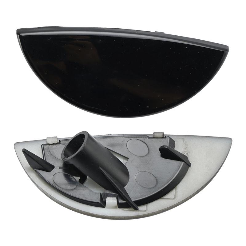 2Pcs L+R Black/Silver Headlight Washer Cover For BMW For Mini Cooper 2001-2006 Front Headlight Washer Nozzle Cover Accessories