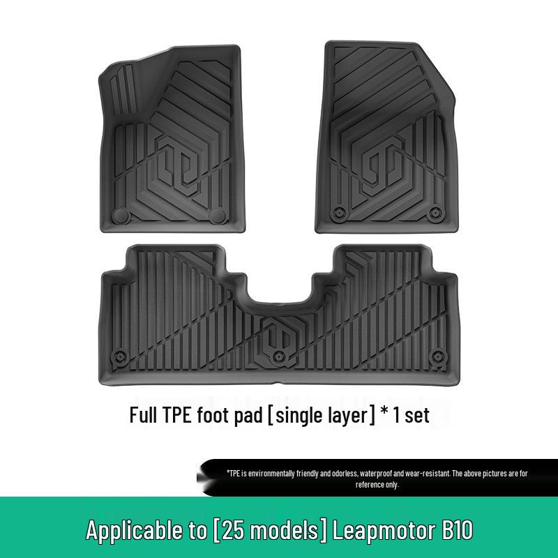 Compatible with 25 Leapmotor B10 models, eco-friendly TPE floor mats, trunk mats, and seat back mats.