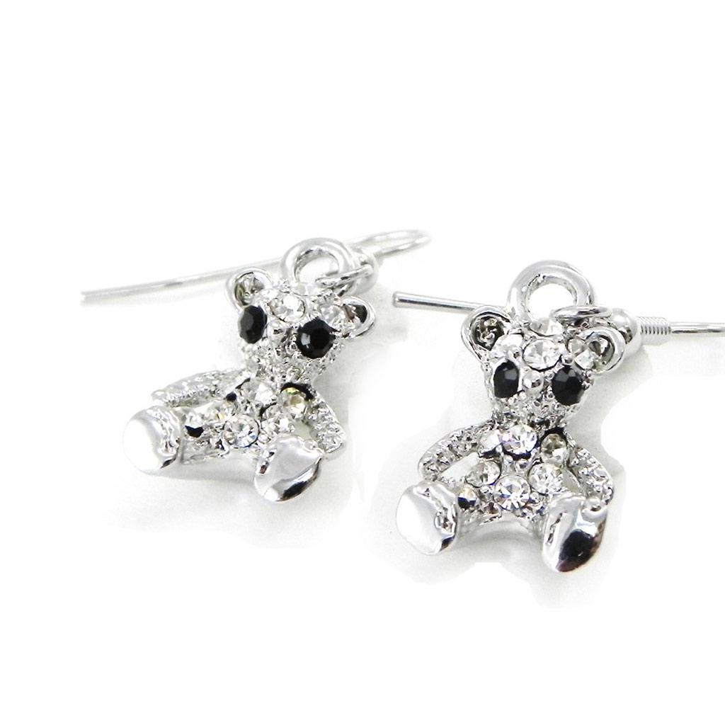 Les Trésors De Lily [G7926] – Silberweiße „Teddy“-Ohrringe