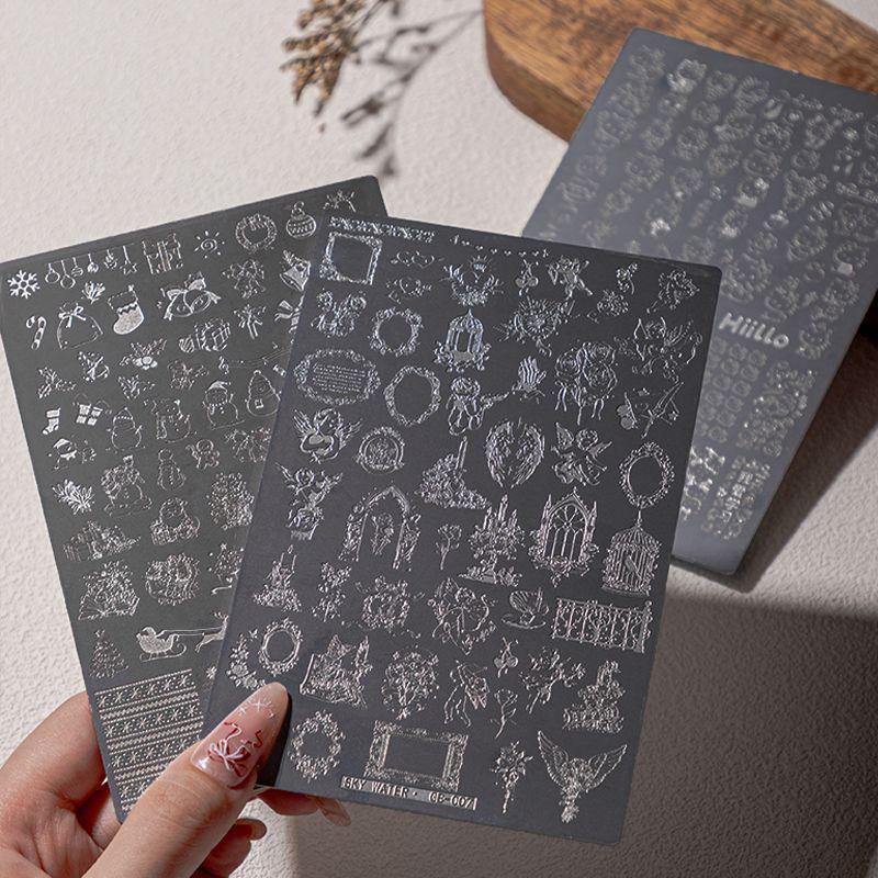 Holiday Nail Art Plate: Snowman, Reindeer, Butterfly, Flowers, Fireworks, Hollow National Style Designs