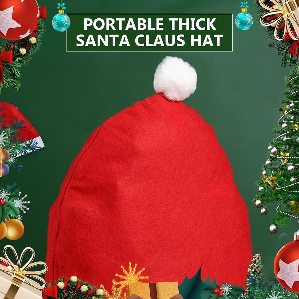 4 PCS Santa Claus Hat Car Seat Headrest Covers, Christmas Soft Car Seat Head Rest Covers, Cute Headrest Protector, Creative Christmas Car Decoration,