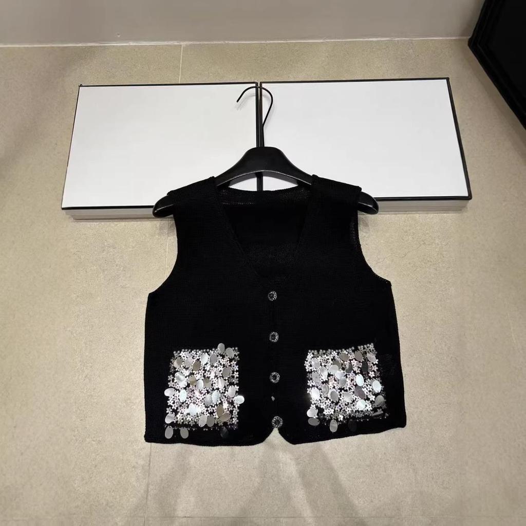 Premium Heavy-Duty Sequin V-Neck Cardigan Vest - Summer 2026 Collection