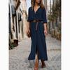 Fashion Long Sleeve Split Casual Shirt Dress Women Solid Single Breasted Plus Size Dress Female Elegant Loose Office Lady Dresses 24182
