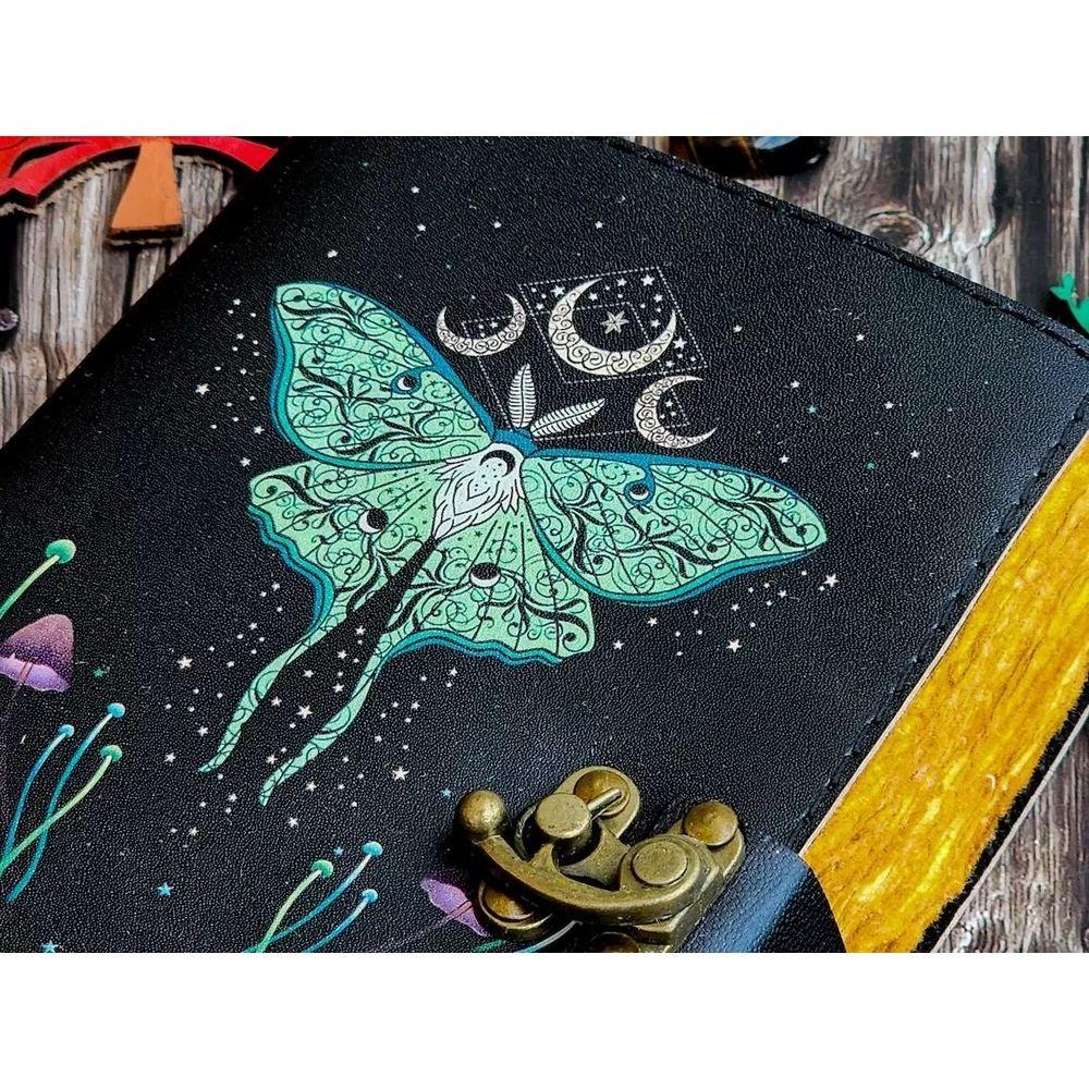 Δερμάτινο ημερολόγιο Μάγος ξορκιών Γάτα Βιβλίο Κενό Σημειωματάριο Βιβλίο Σκιών Wiccan