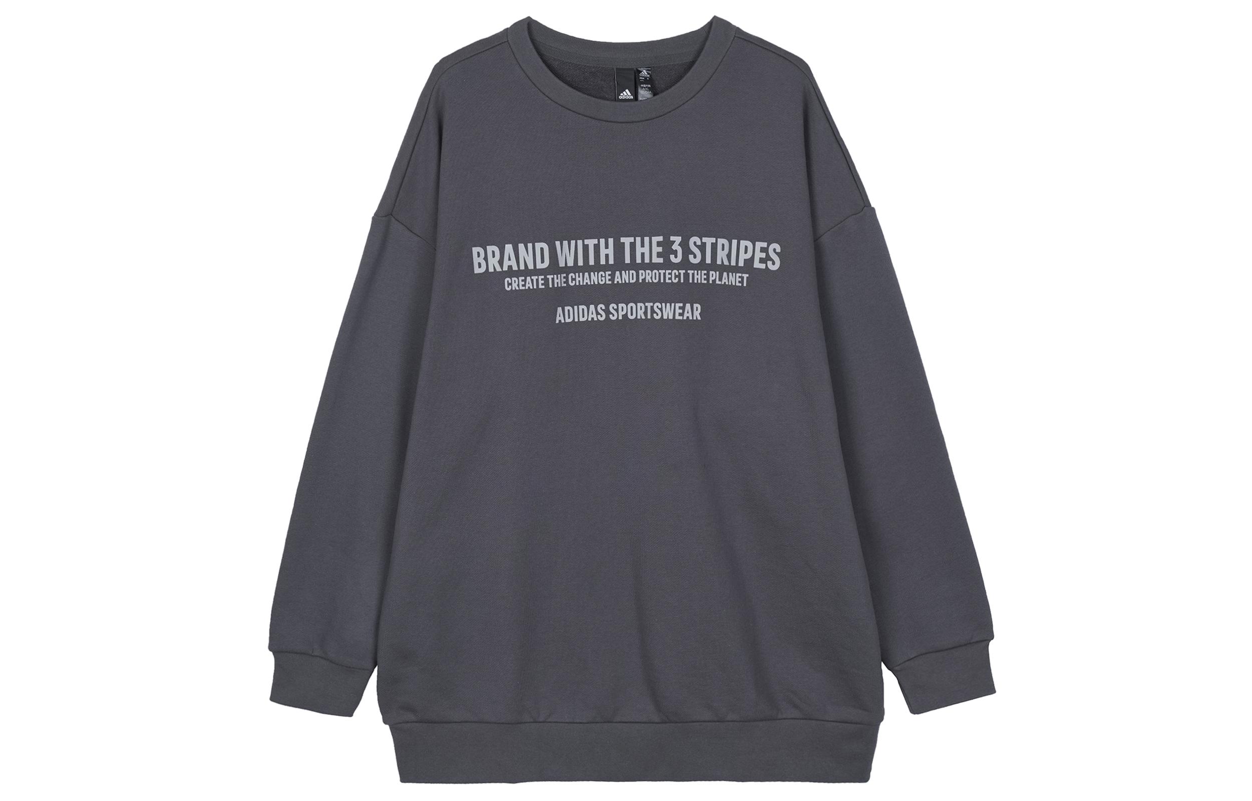 Adidas Sweatshirts Men s Gray Crew Neck Moderate Regular HZ7018 M