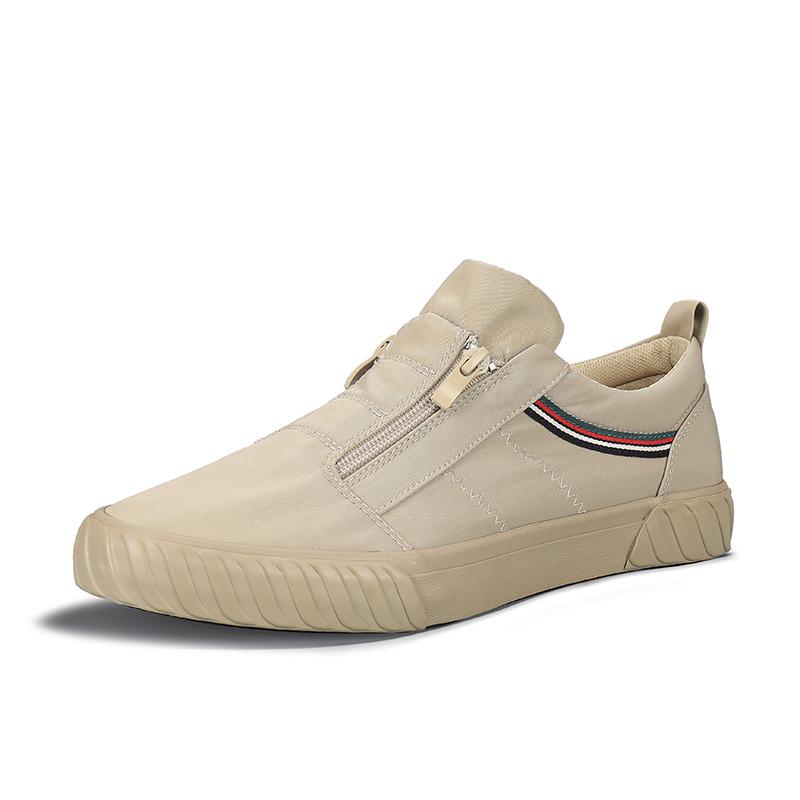 Holfredterse 5 Colour Autumn Mens Lightweight Casual Flat Comfy Canvas Shoes Zip Slip On Espadrilles Shoes Walking Spring 20856