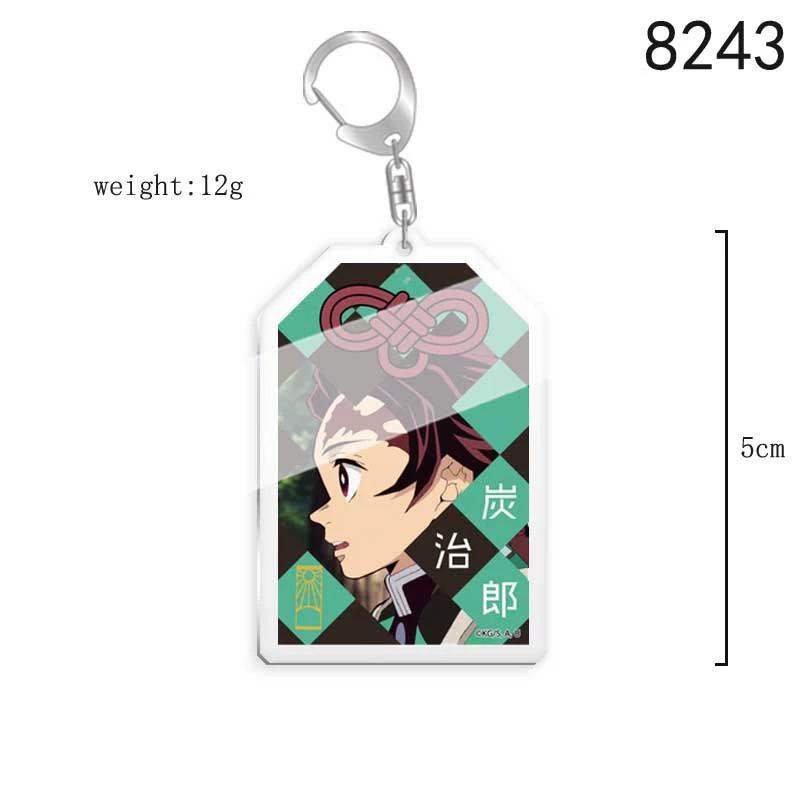 Pingente Chaveiro Anime Demon Slayer Kimetsu No Yaiba Kamado Tanjirou Dupla Face HD Pingente de Bolsa Presente Para Fãs Adereços de Cosplay Presente de Joalheria