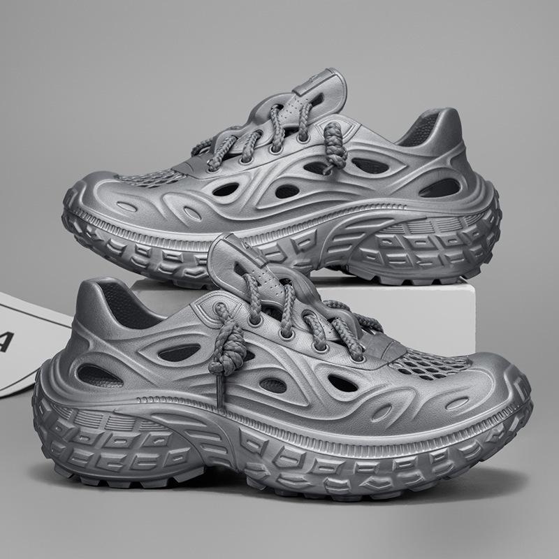 Coconut Hole Shoes Summer Men's Outdoor Beach Sports Sandals Platform Non-slip Women's Muffin Wear-resistant Hollow Dad