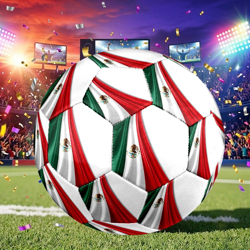 1 Stück Mexikanische Flagge Bürogröße 5 Fußball, Geeignet für Übungsspiele/Turniertraining, Leicht und Langlebig mxg7035