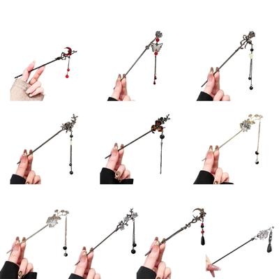 Elegant Tassels Hairpin For Women Metal Chopstick Hair Stick Retros Chinese Style Hair Accessory Retros Moon
