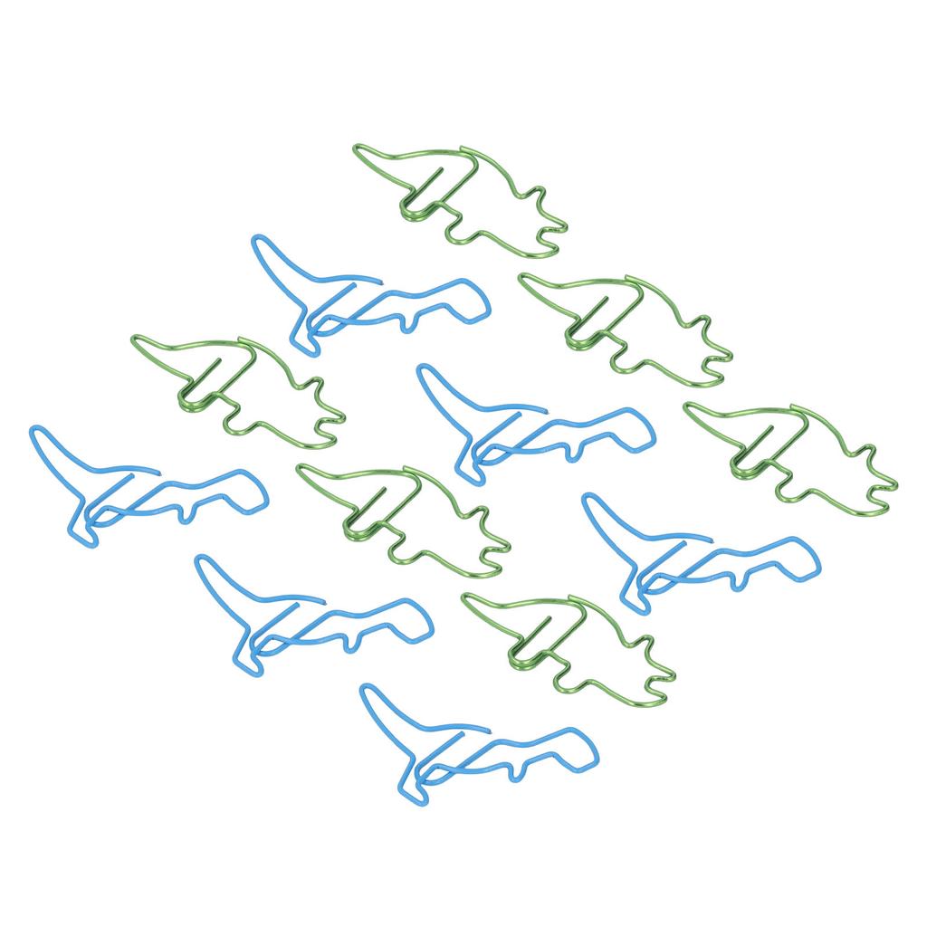 100 Stück Geformte Büroklammern Nilpferd Dinosaurierform Metall Niedlicher Stil Leicht Tragbar Büroklammern für Dokumente