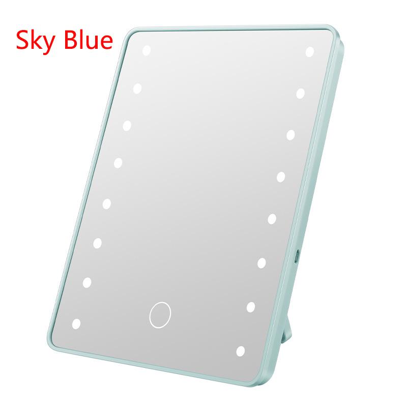 Desktop HD Makeup Mirror Three Levels of LED Light Makeup Mirror Portable Makeup Mirror, Household Intelligent Luminous Mirror