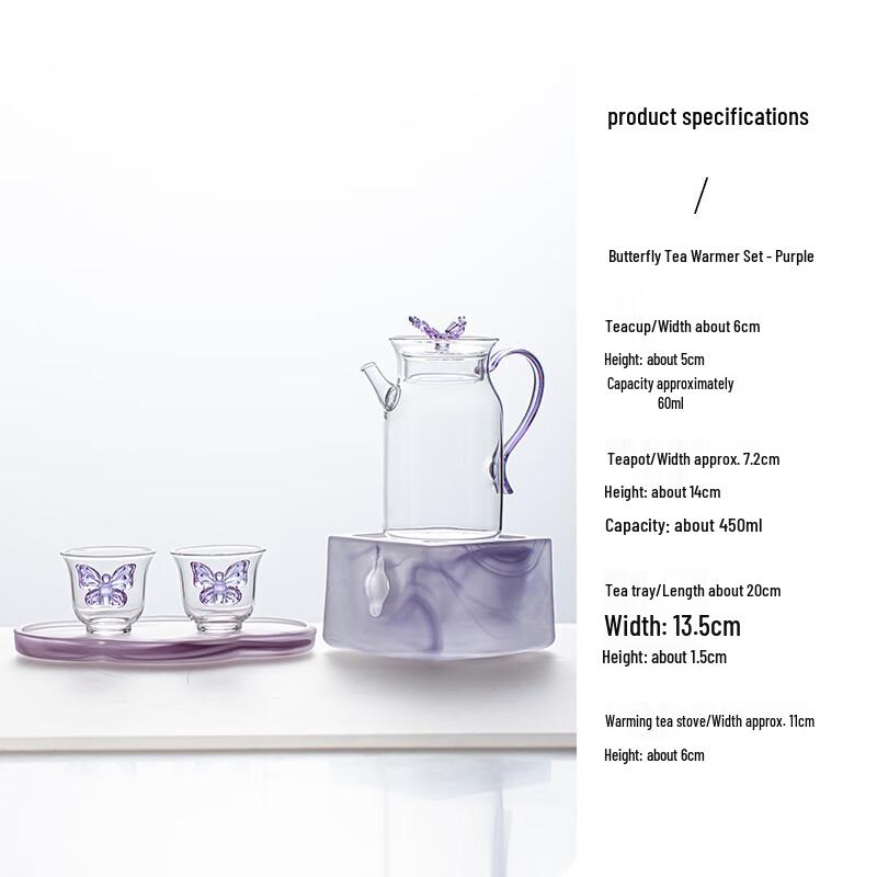 Shangqi Crystal Glass Candle Tea Warmer Set