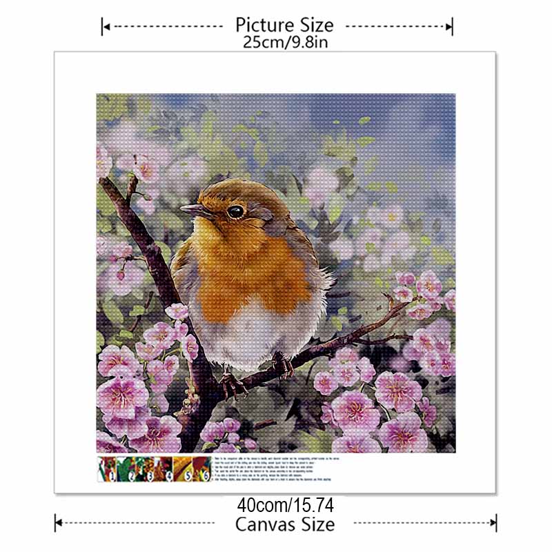 New Arrival 5D DIY Full Circle Diamond Painting "Bird on a Branch" Embroidery Cross Stitch Home Decor Gift