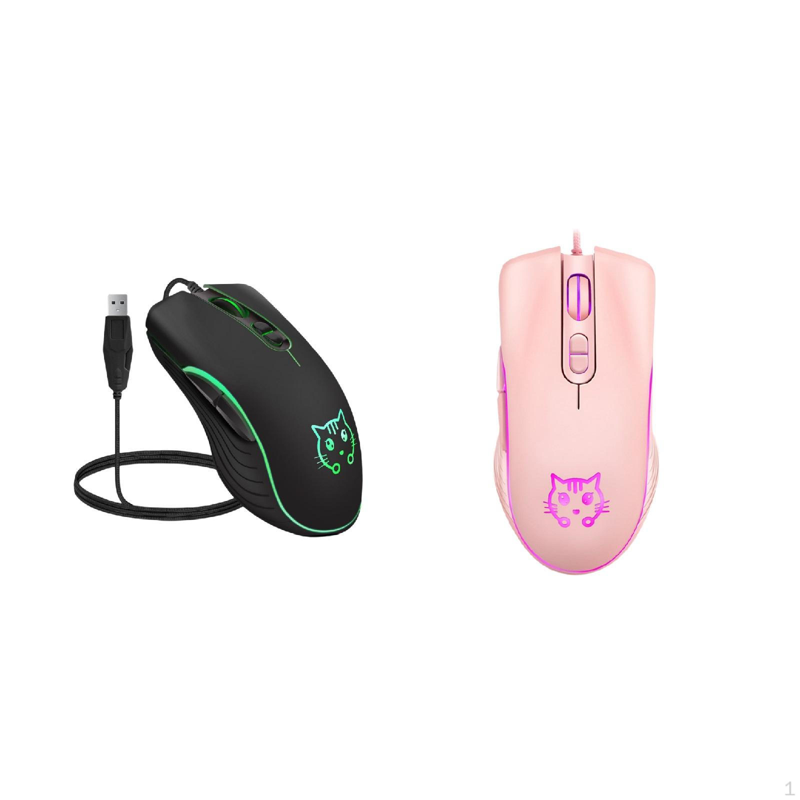 

2 USB Gaming Mouse, RGB Breathing Lights, Mute Ergonomic Optical Mice, Desktop 4 Adjustable DPI up