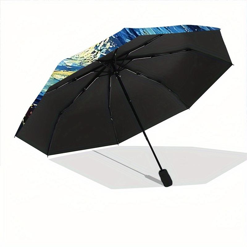 1pc Starry Night Sky, Automatic Open/close Folding Umbrella, Compact Portable Travel Umbrella,Durable Construction Yy250814123
