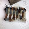 Women Handmade Stretch Real Rabbit Fur Scarf Knit Genuine Rex Rabbit Fur Headbands Girls Natural Rabbit Fur Ring Scarves