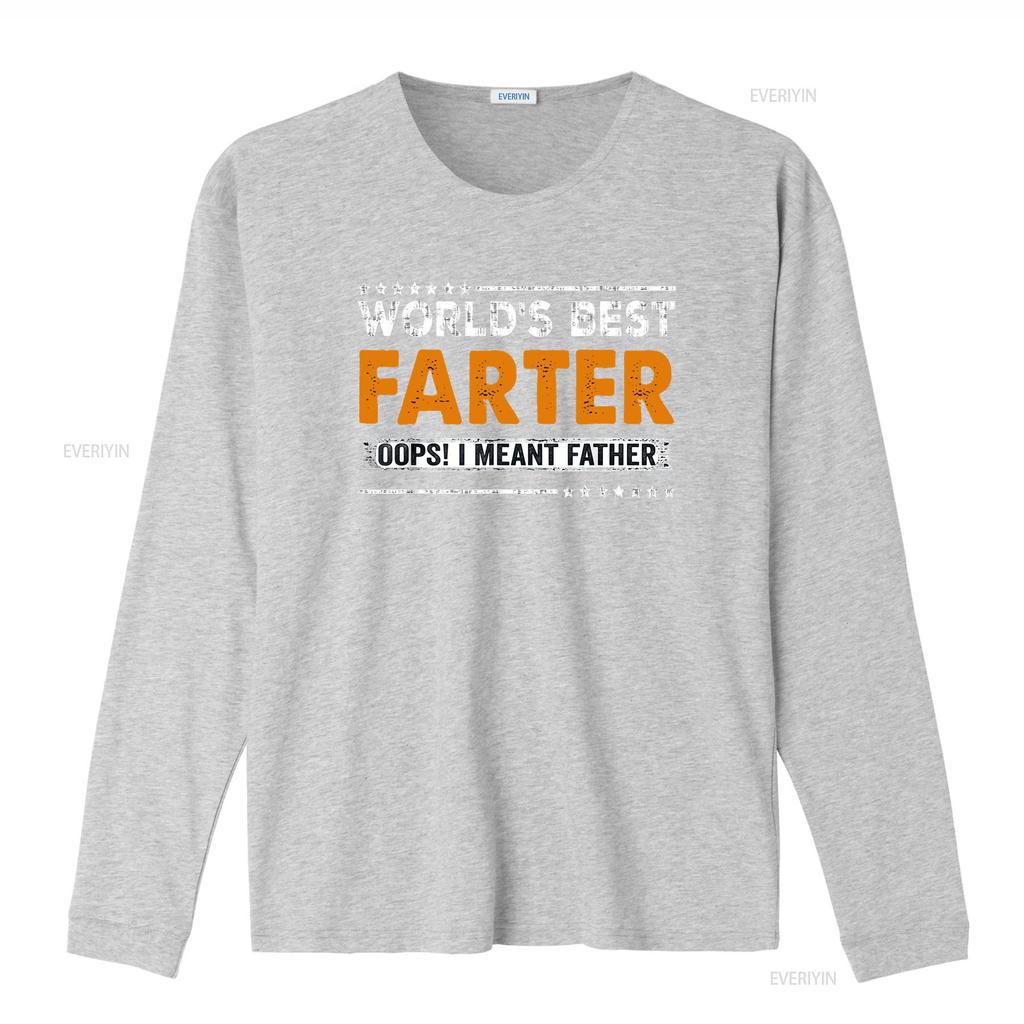 Fathers Day Funny Worlds Best Farter I Mean Father T Shirt vintage Washed streetwear Casual Breathable Stretched