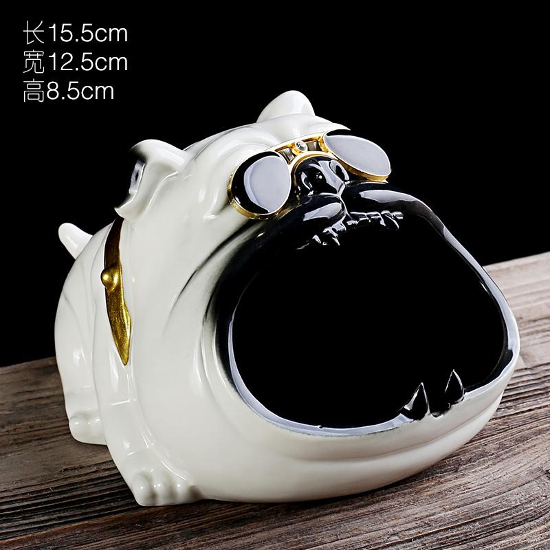 Ceramic Dog Ashtray Cute and Creative Decoration Large Ashtray Personalized and Trendy Living Room Light Luxury Anti Fly Ash