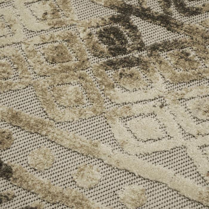 DEHORS-DEDANS - Tapis univers Afrique pour intérieur et extérieur jardin et terrasse 120 x 170 cm Gris/Brun