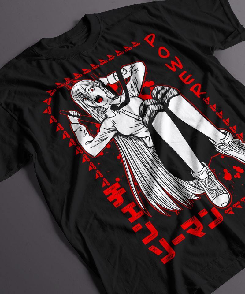 

Power T-Shirt,Chains aw Man Shirt,Blood Fiend,New Anime Devil Hunter 4XL
