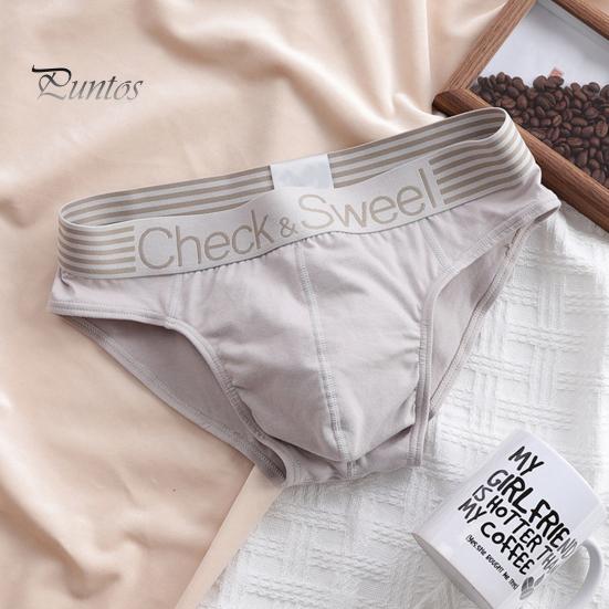 Dreieckige Unterwäsche für Herren, einfarbige Shorts mit Buchstabendruck, atmungsaktiv, lockere Unterhose mit breiter Krempe für Teenager zum täglichen Tragen und Schlafen