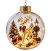 Decorazioni Luminose per la Storia di Natale 2026 Fai da te Nuovo Babbo Natale Pupazzo di Neve Alce Sfera di Cristallo con Polvere d'Oro Decorazione 1pz 2026