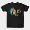Men Black Print T-shirt Retro Ocean Pacific - Summer Surf- 80S No-Cut Transfer Paper Print Cotton Tshirt