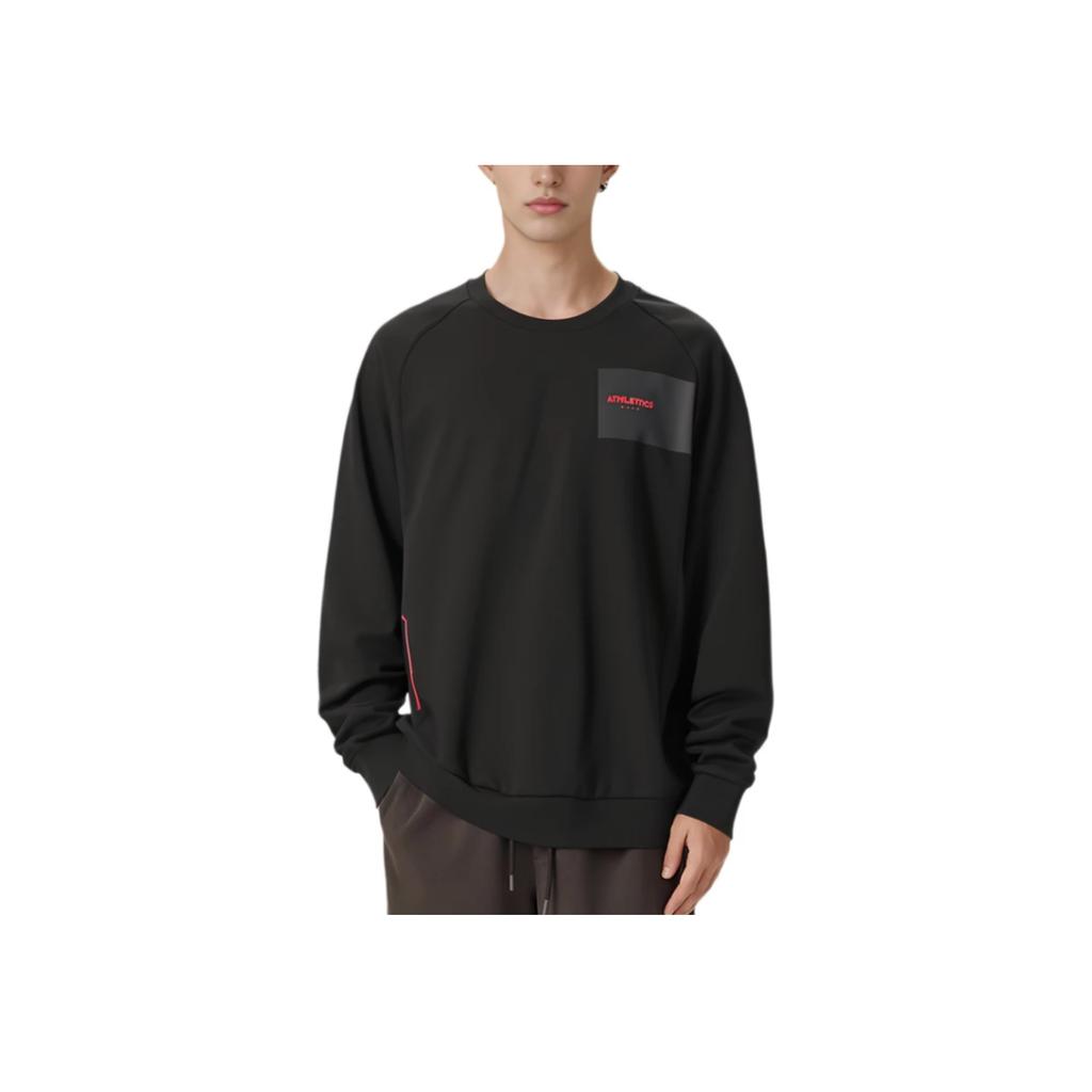 FILA Athletics Printed Crew Neck Sweatshirt Men Tops Deep-Black A11M031222GBK