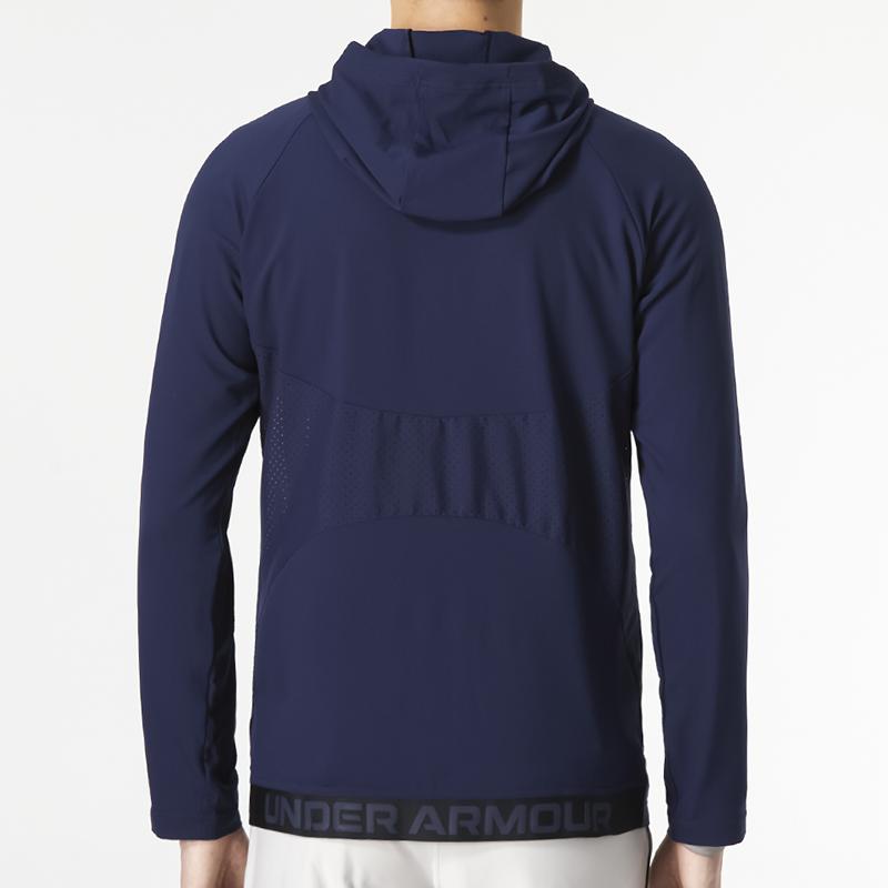 Under Armour Solid Color Logo Sports Casual Hooded Jacket Men Jackets Blue 1370499-410