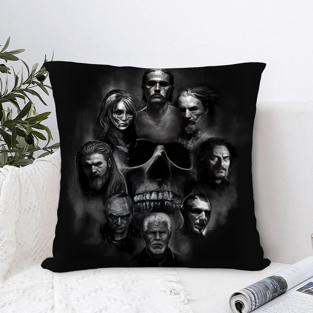 TV Sons Of A-Anarchy Kissenbezug Sofa Dekorative Wohnkultur Doppelseitiger Druck Plüsch Quadratische Überwurf-Kissenbezüge Kissen Deko Abdeckung