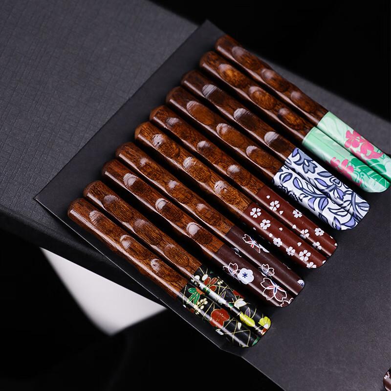 Linshenfang Colorful Tortoise Shell Chopstick & Spoon Gift Set
