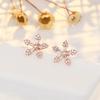 Vintage Silver Color Lace Heart Hollow Bow Screw Buckle Puncture Stud Earrings for Women Fine Jewelry Minimalist Accessories