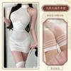 Sex underwear sexy patent leather splicing perspective hip skirt uniform secretary suit tight pajamas women