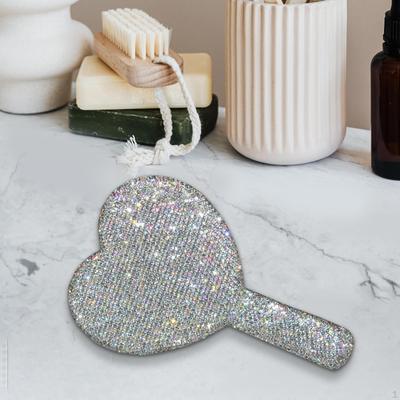 Crystal Handle Makeup Mirror - Elegant Beauty Accessory for Women