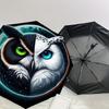 1pc Moonlit Yin-Yang Owl Umbrella with Plastic Handle,Suitable for All Seasons Home Travel Outdoor UmbrellaDD1747