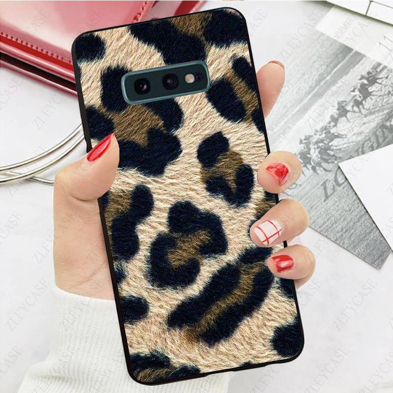 Modedjur leopardtryck telefonfodral för samsung galaxy s10 s20fe s9 s30 s20ultra s21plus note9 note10plus note20 ultra Coque