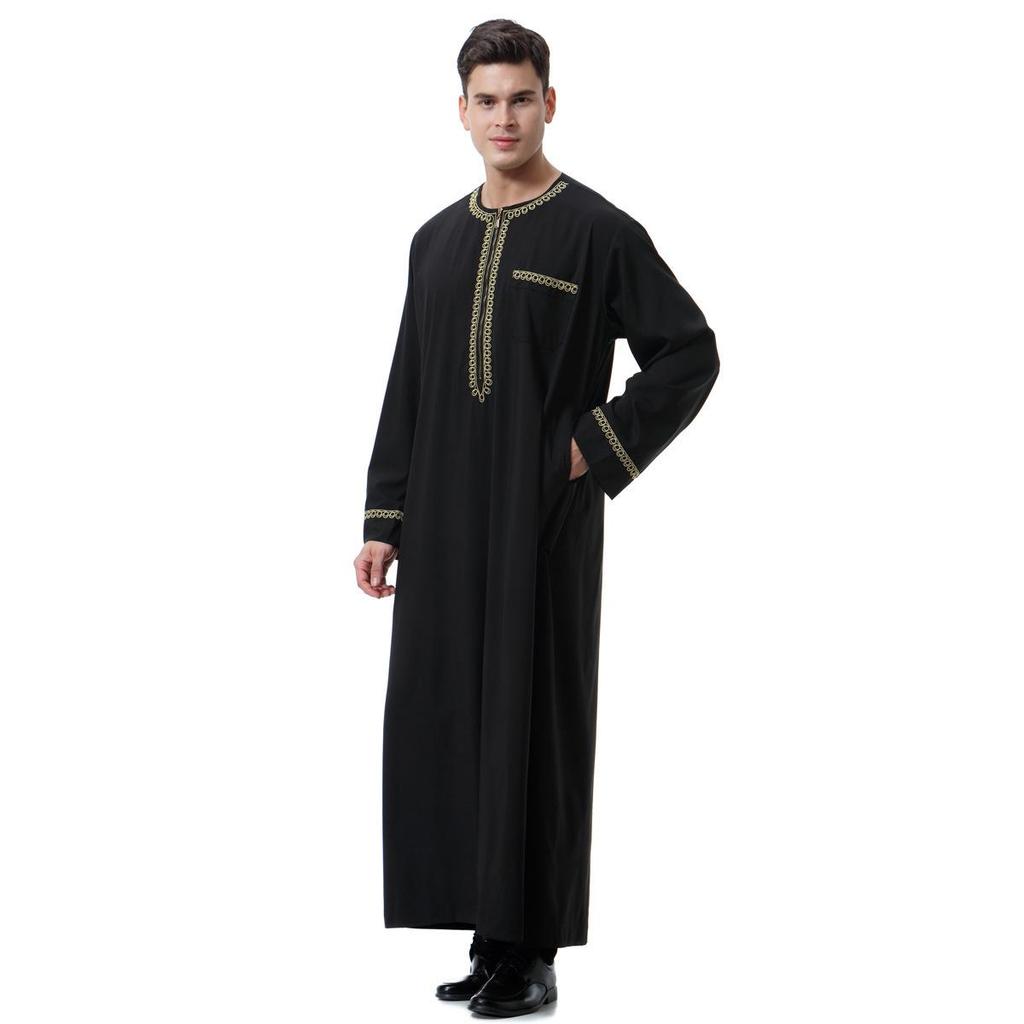2023 Men's Loose Long Zipper Robe Shirt - Muslim Middle East Arab Dubai Malaysia Style