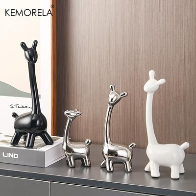 Ornamenti Statuetta Giraffa in Ceramica Figure Giraffa Sculture Ornamento da Libreria Tavolo Per Soggiorno Camera da Letto Comodino Decorazioni