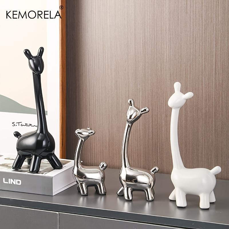 Ceramic Giraffe Statue Ornaments Giraffe Figurines Sculptures Bookshelf Table Ornament For Living Room Bedroom NightStand Decors
