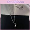 Geometric Alloy Pendant Necklace Set With Cross Chain For Fashionable Women