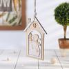 Reusable Festive Home Decor Wooden Christmas House Snowman/Reindeer Hanging Ornament, DIY Xmas Pendant with Nordic Style Tree Pendants Hemp