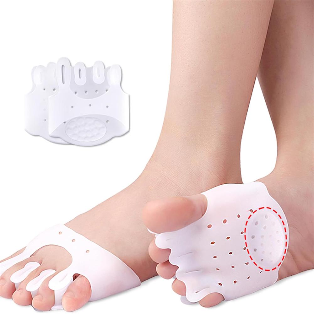 3 Pairs Five-Hole Metatarsal Pads - Silicone Foot Pads for Toe Alignment, Pain Relief & Comfort for Metatarsalgia, Neuroma & Bunions