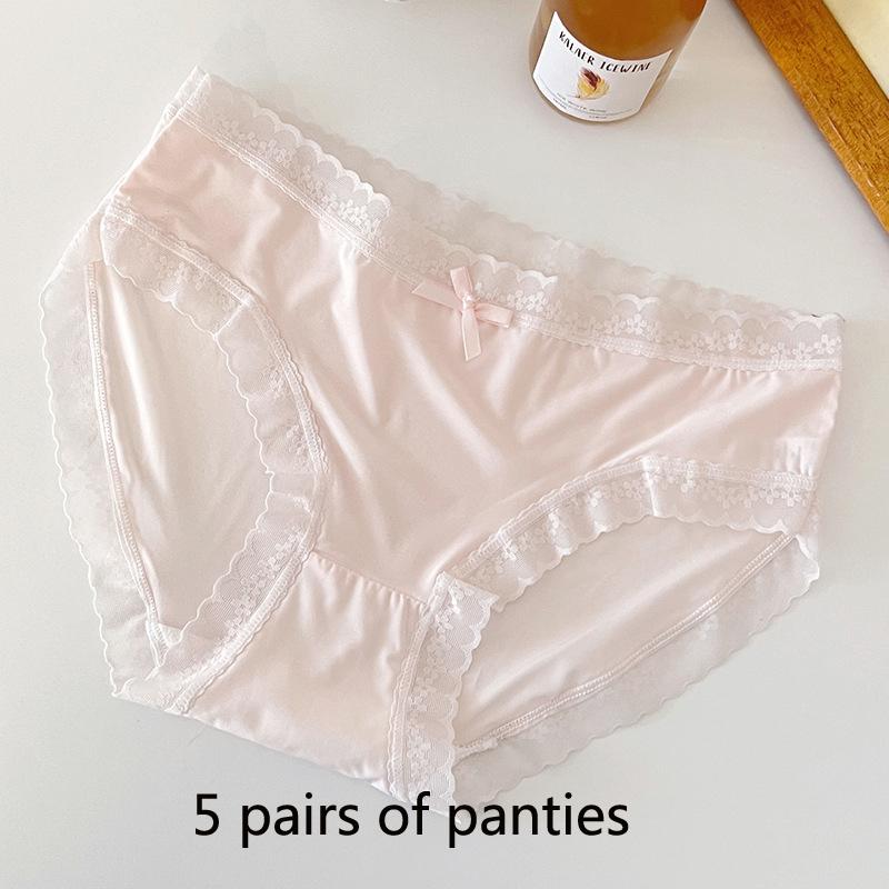 Bare Sense Eis-Seide Damen Slips Dünner Abschnitt Schnelltrocknend Atmungsaktiv Mittelhoch Geschnitten Mädchen Süße Reine Begierde Hautfreundliche Nahtlose Slips Sommer