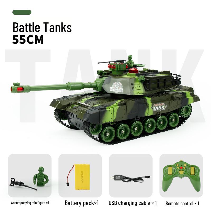 Large RC Parent-Child Tank Battle Toy: Rechargeable, Tracked Off-Road 2.4G Cannon Vehicle