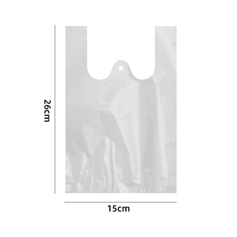White Vest-Style Disposable Plastic Bags for Food Takeaway – Transparent, Convenient, Small & Large Sizes